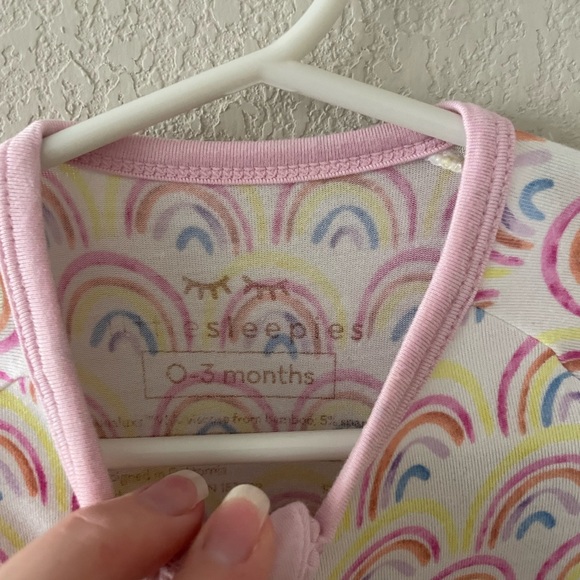 Little Sleepies Pastel Rainbow 0-3 Months Sleeper - Picture 2 of 7